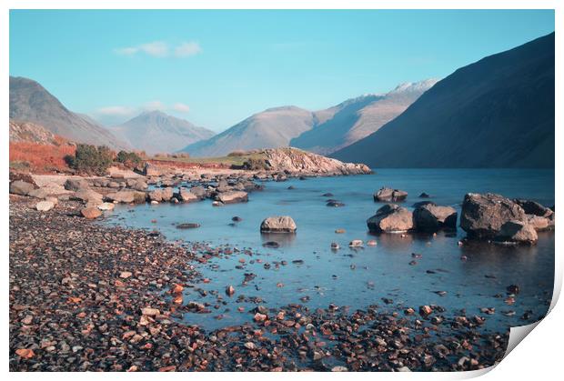 Wast Water on the Rocks Print by Sarah Couzens