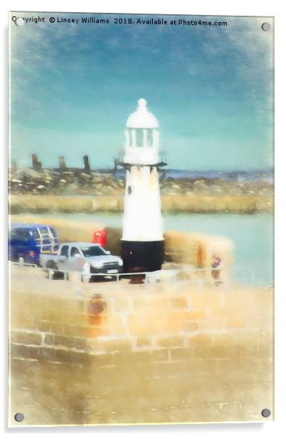 St. Ives Lighthouse Acrylic by Linsey Williams