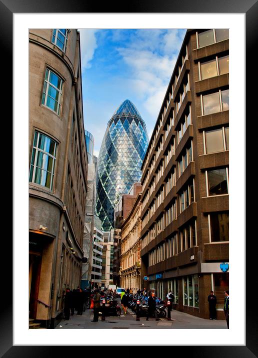 30 St Mary Axe The Gherkin London Framed Mounted Print by Andy Evans Photos