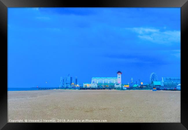 Great Yarmouth Beach Framed Print by Vincent J. Newman