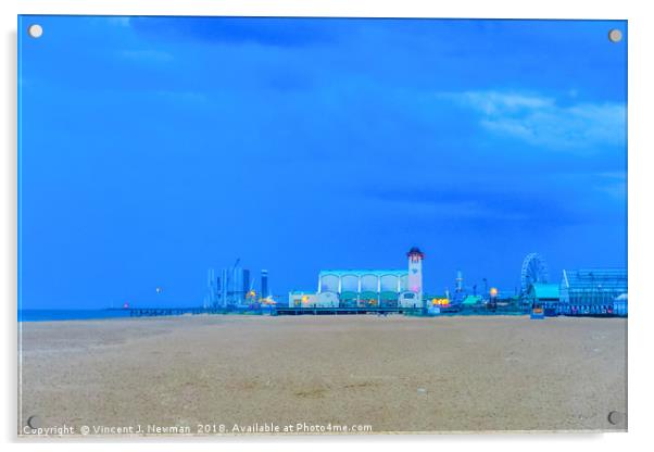 Great Yarmouth Beach Acrylic by Vincent J. Newman