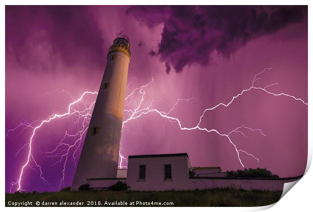 barns ness light house Print by D.APHOTOGRAPHY 