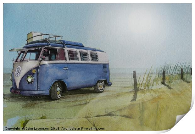 A much travelled campervan Print by John Lowerson