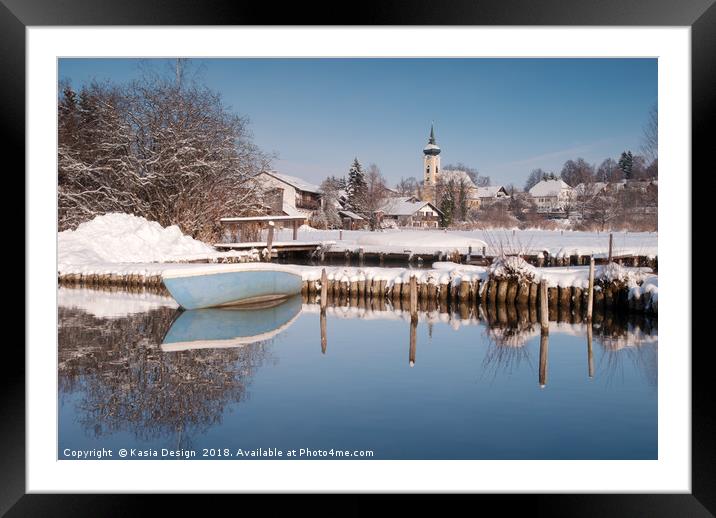 Picturesque View of Seehausen in Winter Framed Mounted Print by Kasia Design