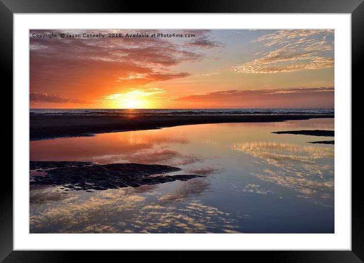 A Cleveleys Sunset Framed Mounted Print by Jason Connolly