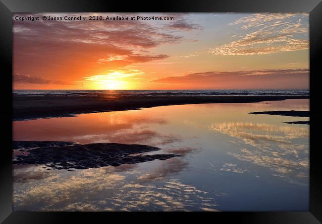 A Cleveleys Sunset Framed Print by Jason Connolly