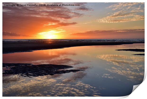 A Cleveleys Sunset Print by Jason Connolly