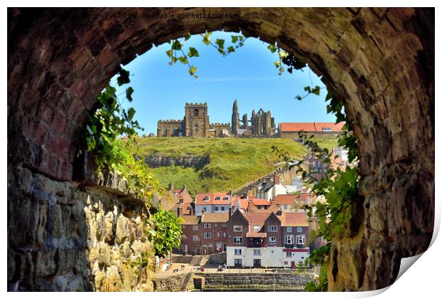Whitby Abbey through The Arch Print by Jason Connolly