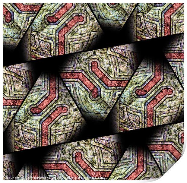 Triangular Cells Print by Florin Birjoveanu