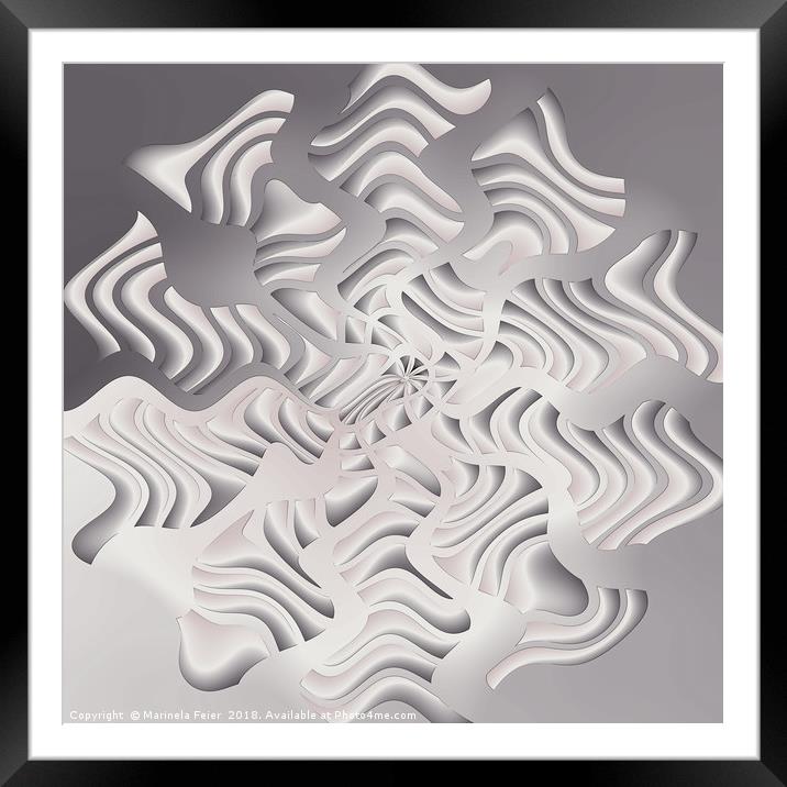 silver snowflake Framed Mounted Print by Marinela Feier
