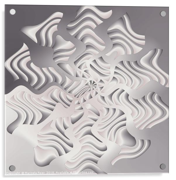 silver snowflake Acrylic by Marinela Feier
