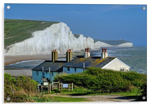The Seven Sisters from Cuckmere Haven. Acrylic by Diana Mower