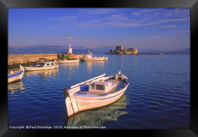 The Harbour at Nafplio, Greece Framed Print by Paul F Prestidge