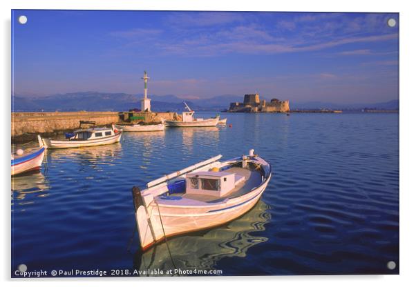 The Harbour at Nafplio, Greece Acrylic by Paul F Prestidge