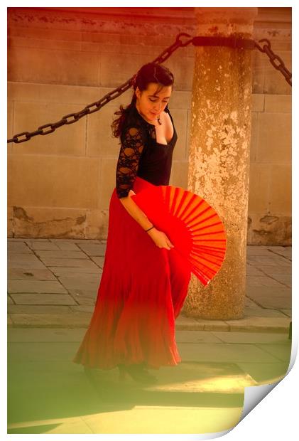 Flamenco in the street 25 Print by Jose Manuel Espigares Garc