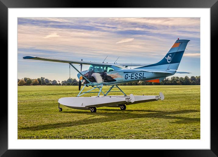 Cessna 182R Skylane Amphibian G-ESSL Framed Mounted Print by Colin Smedley