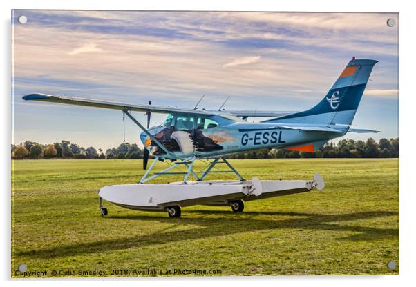 Cessna 182R Skylane Amphibian G-ESSL Acrylic by Colin Smedley