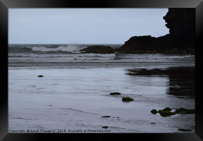 Face on Nolton Haven Beach  Framed Print by Sarah Flippance