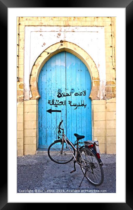 Door and Bicycle, Morocco Framed Mounted Print by Roz Collins