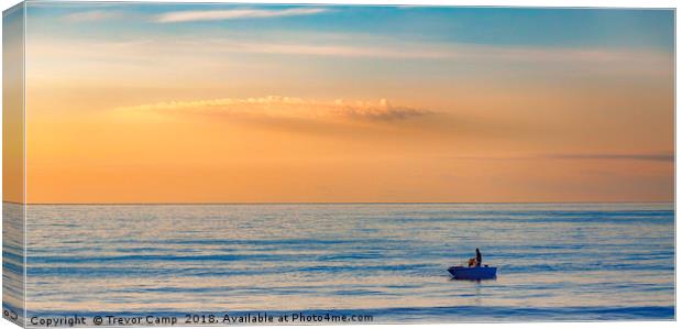 The Lone Fisherman Canvas Print by Trevor Camp