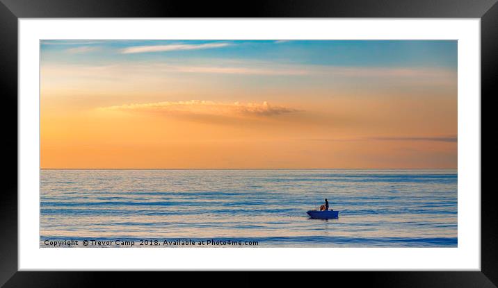The Lone Fisherman Framed Mounted Print by Trevor Camp