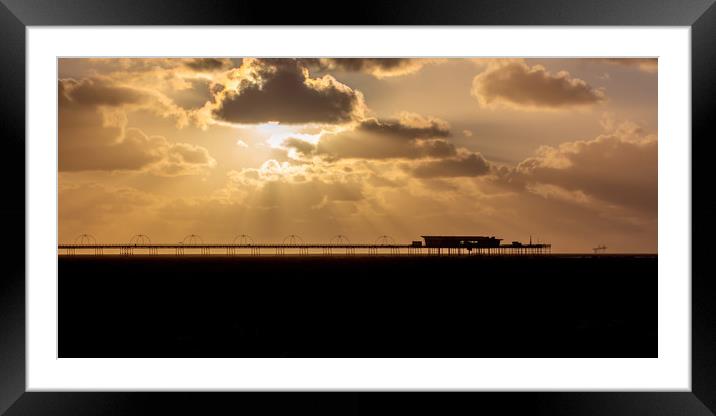 Southport Pier at Sunset Framed Mounted Print by Roger Green