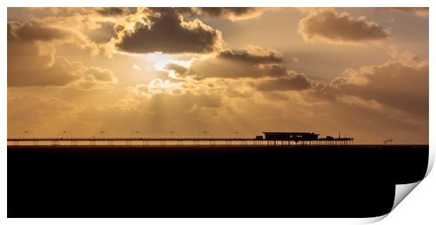 Southport Pier at Sunset Print by Roger Green