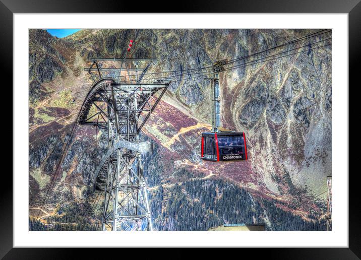 Mont Blanc Cable Car Framed Mounted Print by David Pyatt