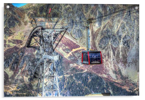 Mont Blanc Cable Car Acrylic by David Pyatt