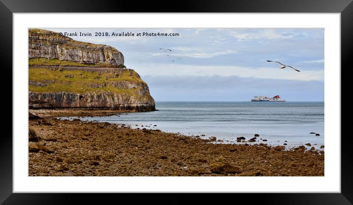 Llandudno's iconic Great Orme, a Stena ferry sails Framed Mounted Print by Frank Irwin