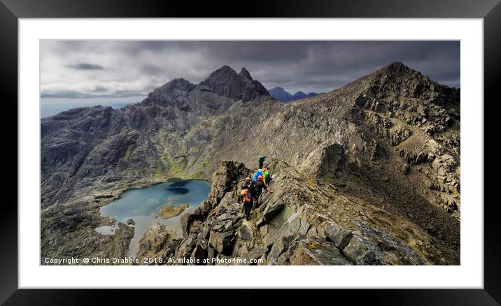 Climbers on route to Sgurr Alasdair, Isle of Skye, Framed Mounted Print by Chris Drabble