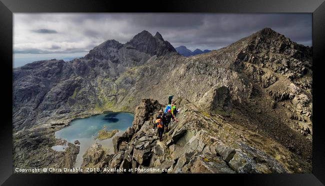 Climbers on route to Sgurr Alasdair, Isle of Skye, Framed Print by Chris Drabble
