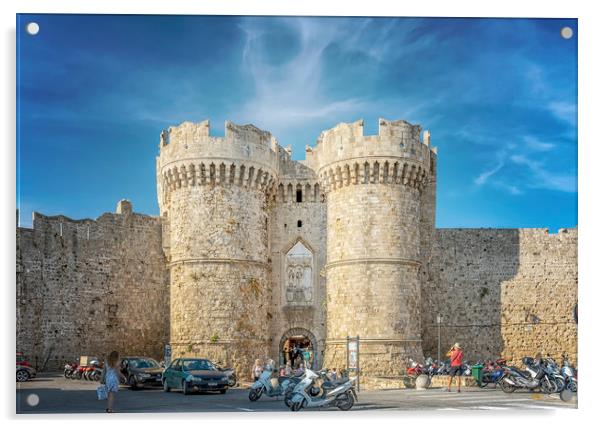 Marina Gate of Rhodes Old Town Editorial Acrylic by Antony McAulay