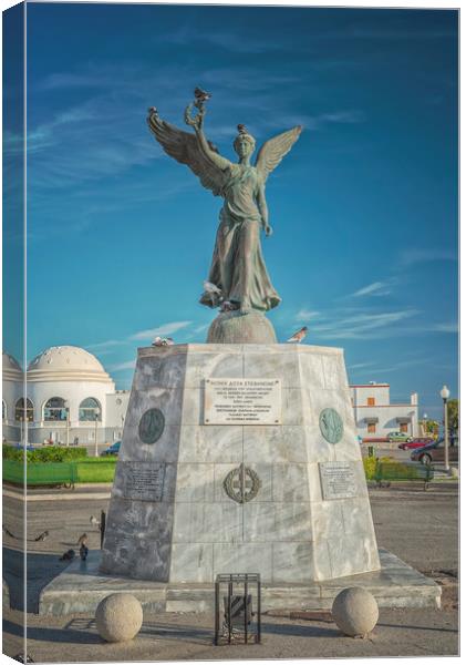 Rhodes Statue of Victory Canvas Print by Antony McAulay