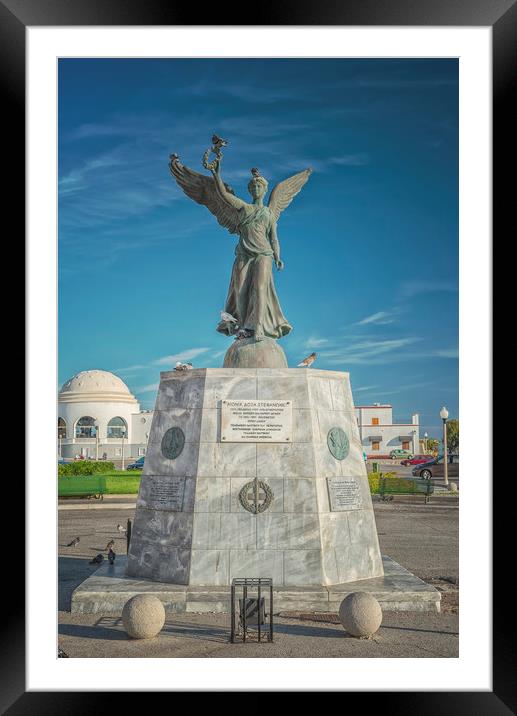 Rhodes Statue of Victory Framed Mounted Print by Antony McAulay