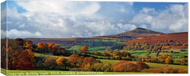 Sugar Loaf Mountain Autumn Panoramic. Canvas Print by Philip Veale