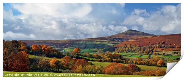 Sugar Loaf Mountain Autumn Panoramic. Print by Philip Veale