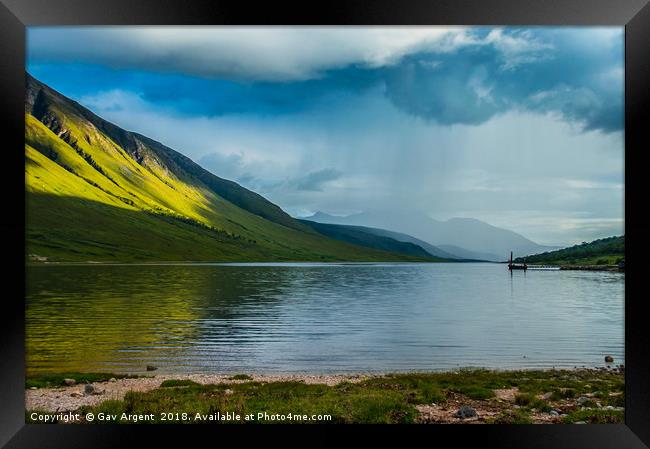 Loch Etive - Calm before the storm Framed Print by Gav Argent