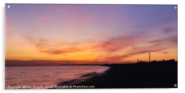 Hayling Island at Dusk Acrylic by Gav Argent