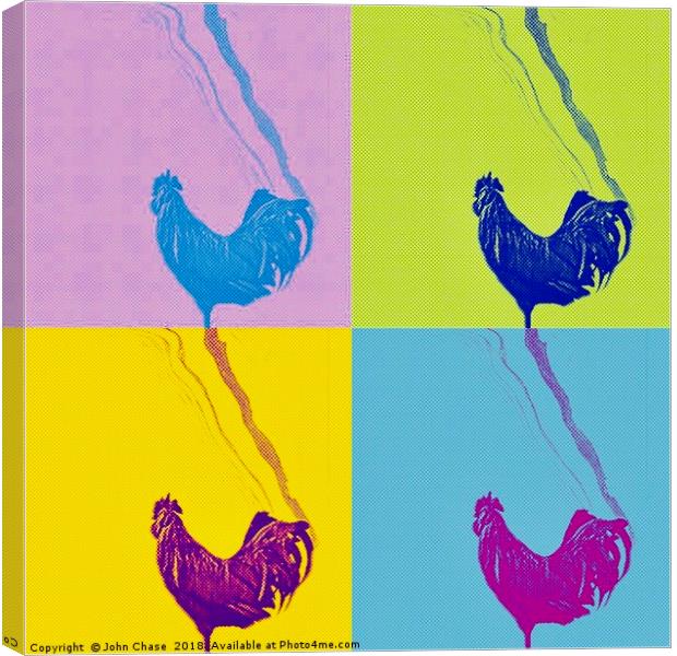 Pop Art Roosters Canvas Print by John Chase