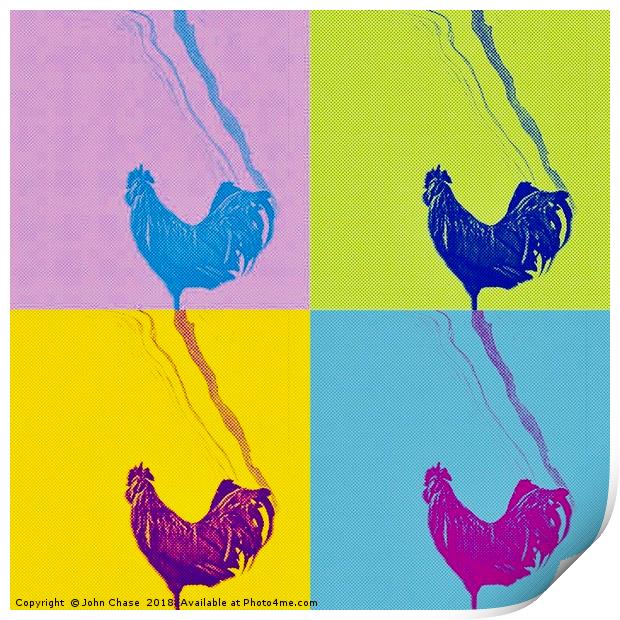 Pop Art Roosters Print by John Chase