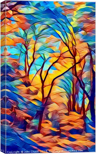 Abstract Trees in the Forest Canvas Print by John Chase