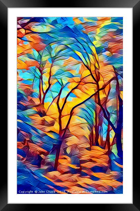 Abstract Trees in the Forest Framed Mounted Print by John Chase