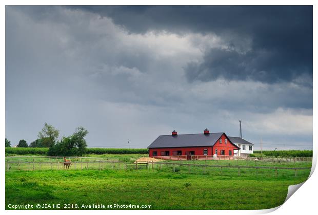 Amish county landscape Print by JIA HE