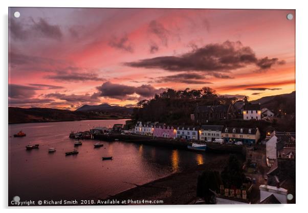 Portree late afternoon at sunset Acrylic by Richard Smith