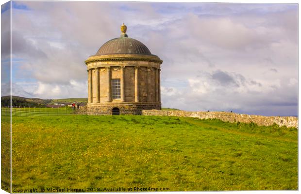 Mussenden Temple on the North Coast of Ireland  Canvas Print by Michael Harper