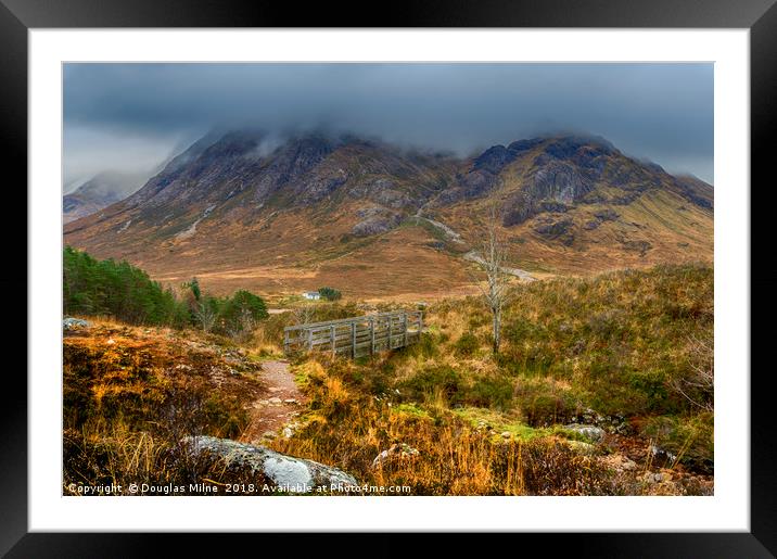 Buachaille Etive Mòr from the Devil's Staircase Framed Mounted Print by Douglas Milne