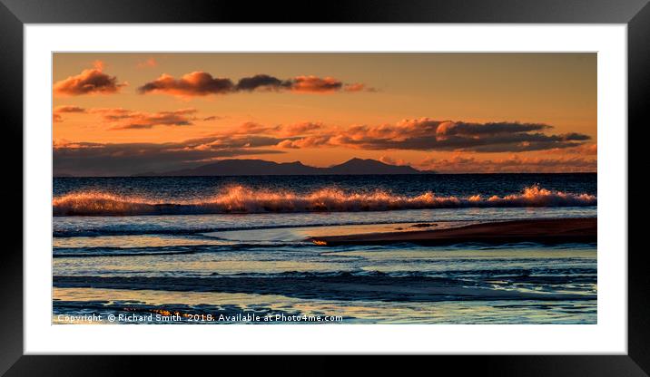 Sunset coloured view of South Uist from Talisker. Framed Mounted Print by Richard Smith
