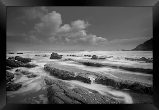 Welcombe mouth beach north Devon Framed Print by Eddie John