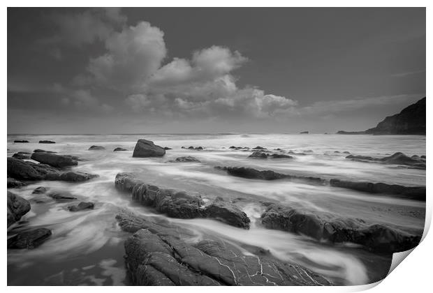 Welcombe mouth beach north Devon Print by Eddie John